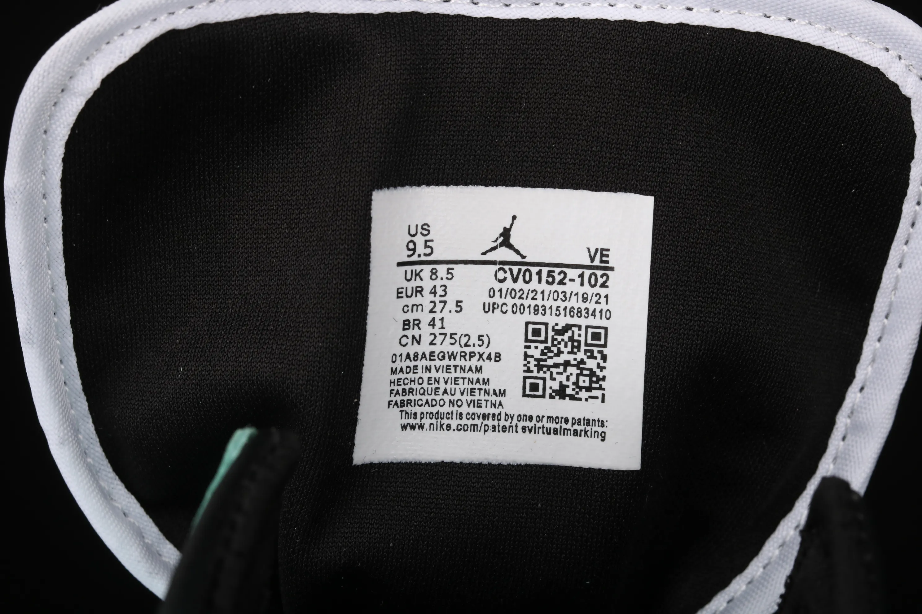 All categories Air Jordan Jordan series basketball shoes Air Jordan 1 High Z version Air Jordan 1 "Court Purple" AJ1 Joe 1 League of Legends black and green CV0152-102